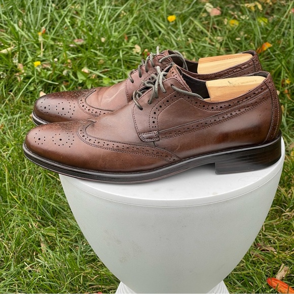 Donald J Pliner Shoes Mens 10 Brown Leather Wingtip Dress Oxfords Lace Up main image 13